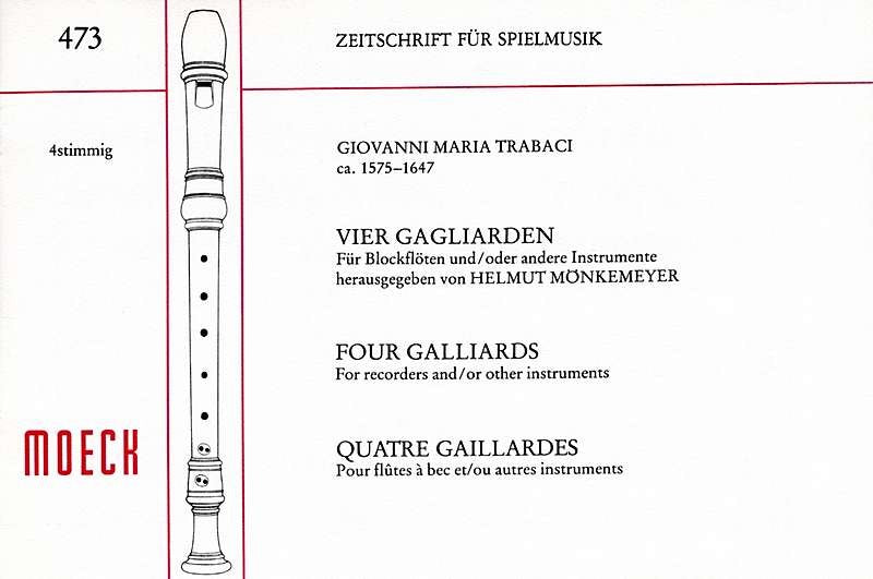 Trabaci: 4 Galliards for Recorder Quartet