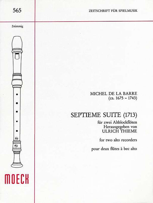 De la Barre: Septieme Suite for 2 Treble Recorders