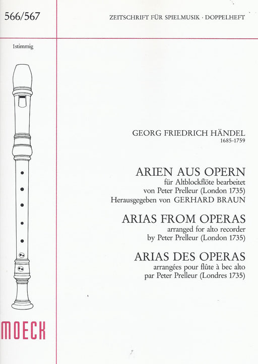 Handel: Arias from Operas arranged for Treble Recorder Solo