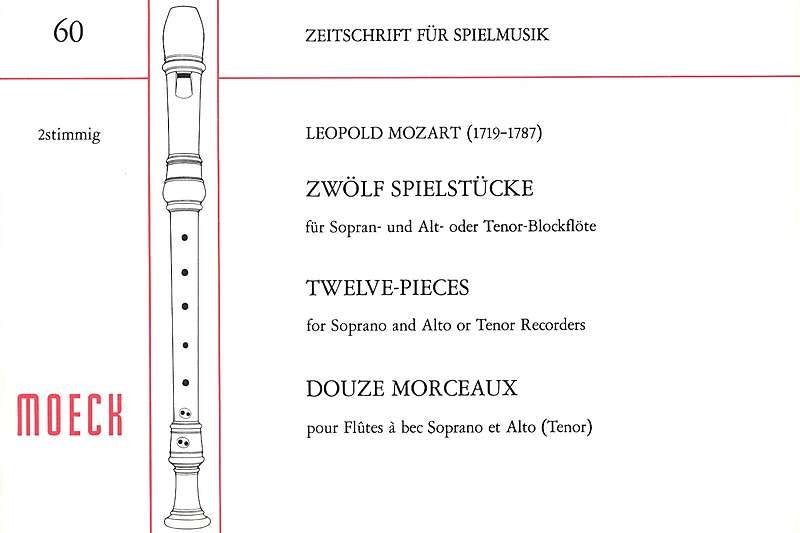 L. Mozart: 12 Pieces for 2 Recorders