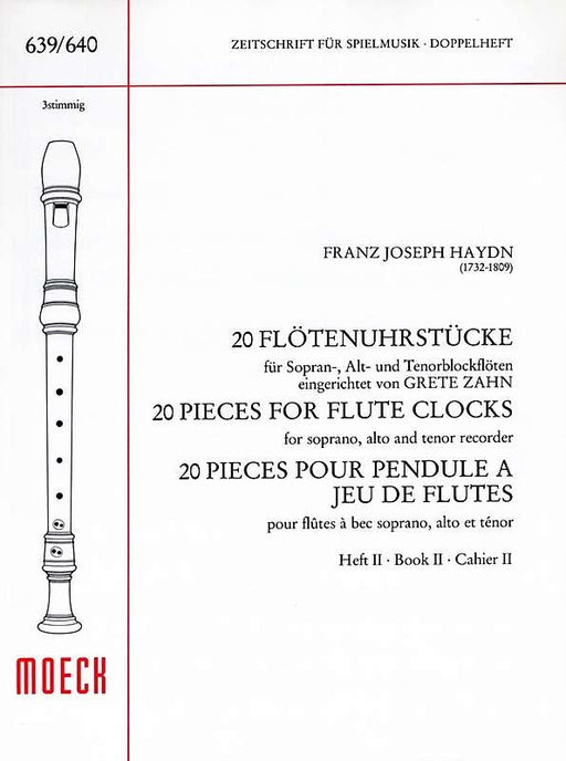 Haydn: 20 Pieces for Flute Clocks for 3 Recorders, Book 2
