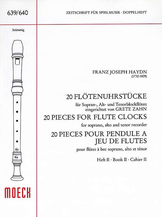 Haydn: 20 Pieces for Flute Clocks for 3 Recorders, Book 2