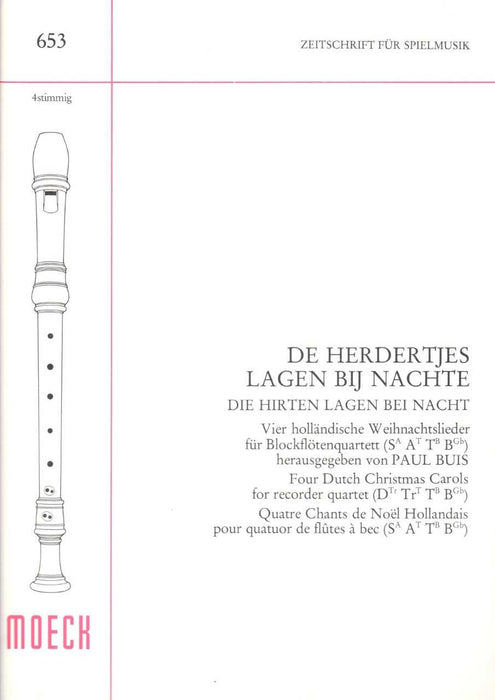 Various: 4 Dutch Christmas Carols for Recorder Quartet