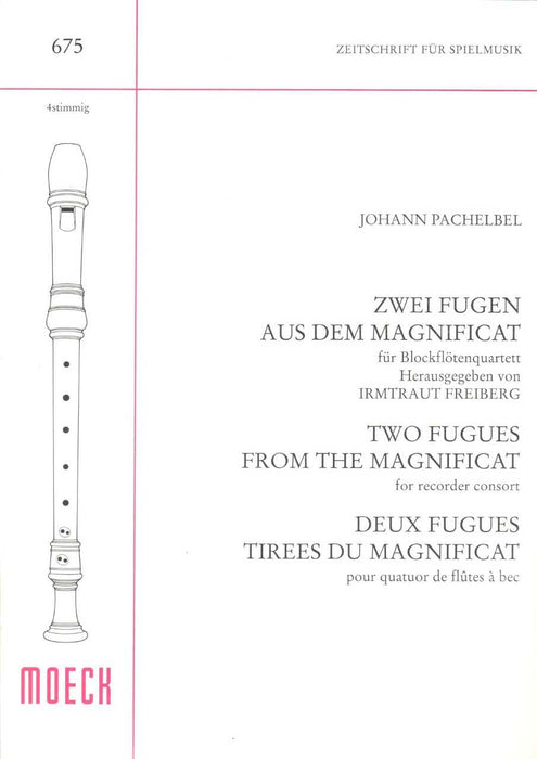 Pachelbel: 2 Fugues from the Magnificat for Recorder Quartet