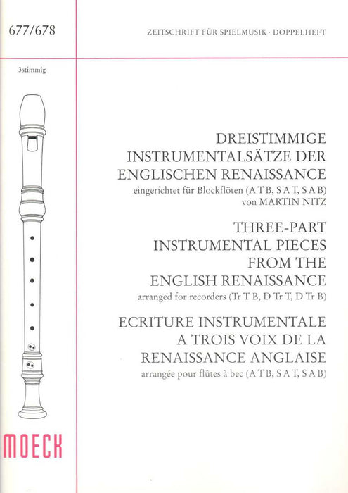 Various: 3-Part Instrumental Pieces from the English Renaissance