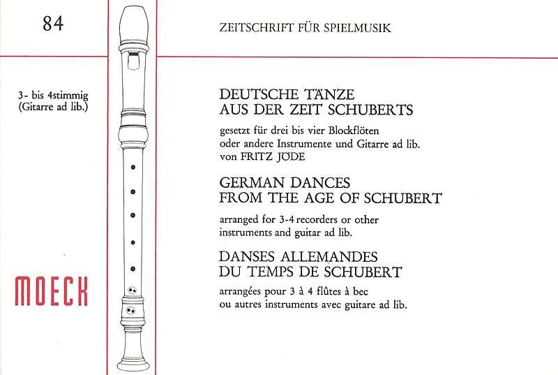 Various: German Dances from the Age of Schubert for 3 - 4 Recorders