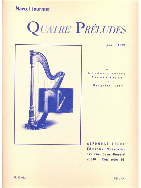 Tournier: 4 Preludes for Harp