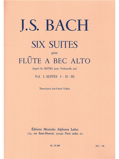 J. S. Bach: Six Suites - Volume 1 for Alto Recorder