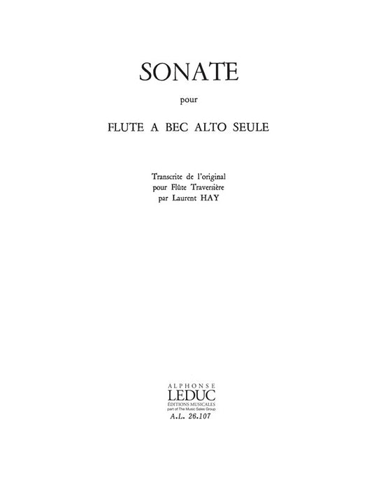 Bach, C.P.E.: Sonata for Alto Recorder