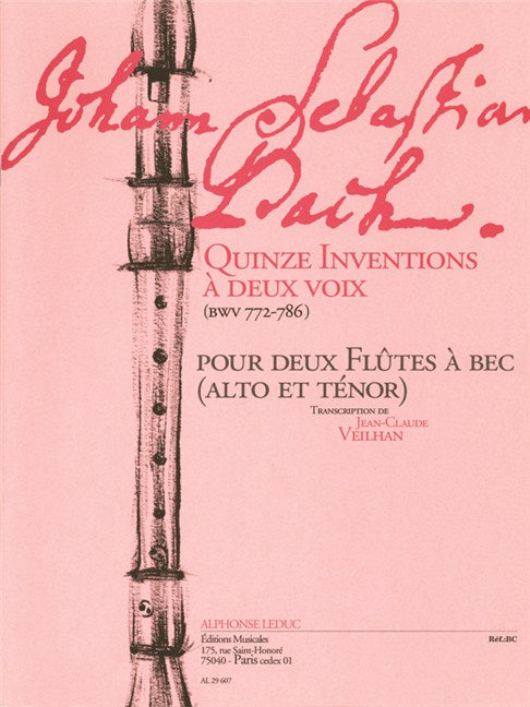 Bach, J.S.: 15 Inventions for Recorder Duet