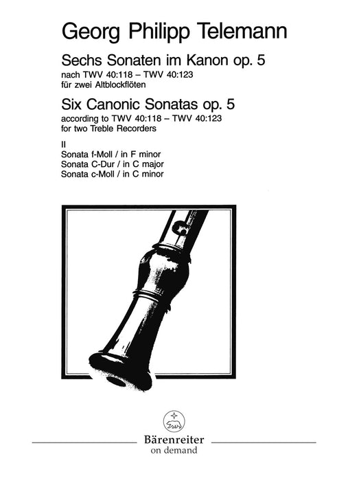 Telemann: 6 Canonic Sonatas for 2 Treble Recorders, Vol. 2