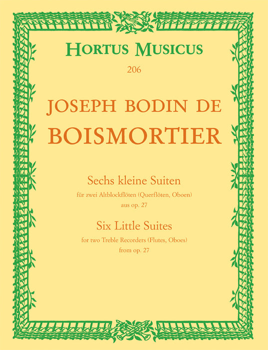 Boismortier: Six Little Suites from Op. 27 for two Treble Recorders