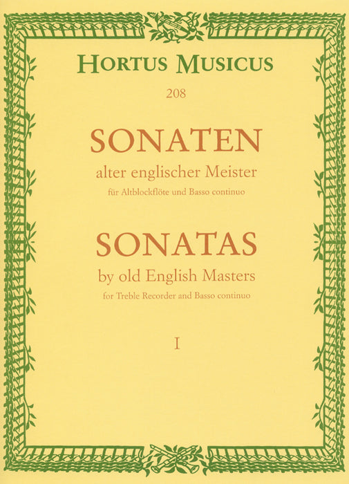 Various: Sonatas by Old English Masters for Treble Recorder and Basso Continuo, Vol. 1