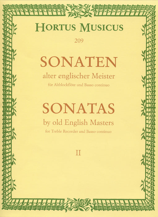 Various: Sonatas by Old English Masters for Treble Recorder and Basso Continuo, Vol. 2