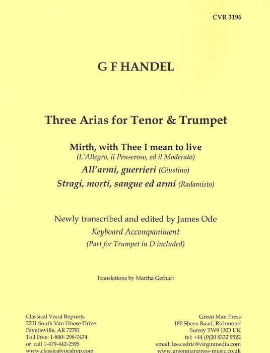 Handel: Three Arias for Tenor & Trumpet