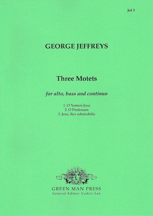 Jeffreys: Three Motets for Alto, Bass and Continuo