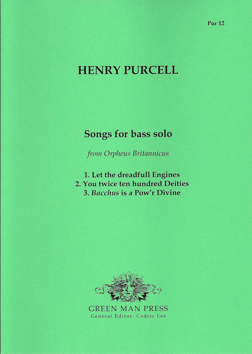 Purcell: Songs from Orpheus Britannicus for Bass Solo