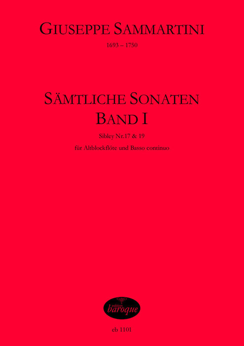 Sammartini: Complete Sonatas for Treble Recorder and Basso Continuo, Vol. 1