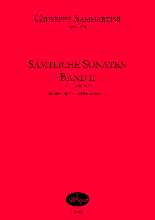 Sammartini: Complete Sonatas for Treble Recorder and Basso Continuo, Vol. 2