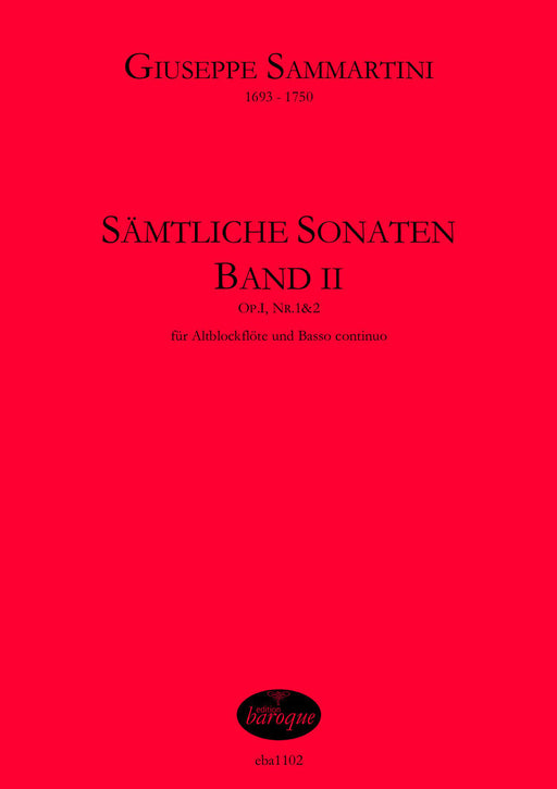 Sammartini: Complete Sonatas for Treble Recorder and Basso Continuo, Vol. 2