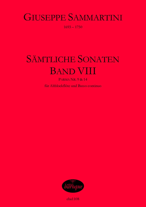 Sammartini: Complete Sonatas for Treble Recorder and Basso Continuo, Vol. 8