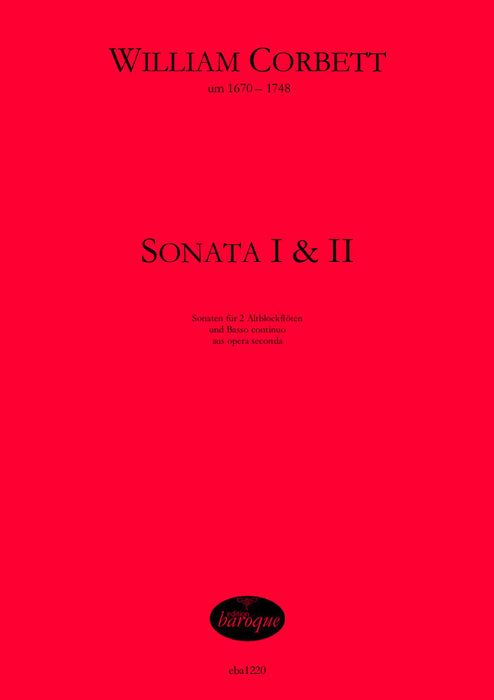 Corbett: Sonatas I and II for 2 Treble Recorders and Basso Continuo