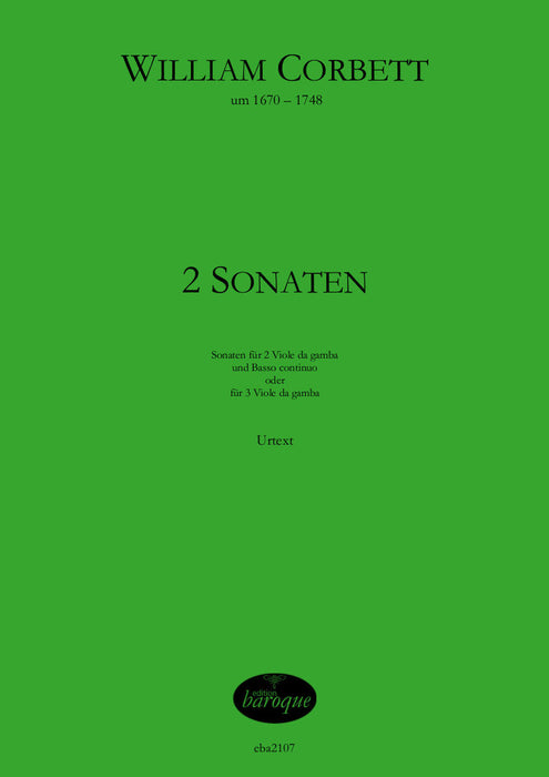 Corbett: 2 Sonatas for 2 Bass Viols and Basso Continuo