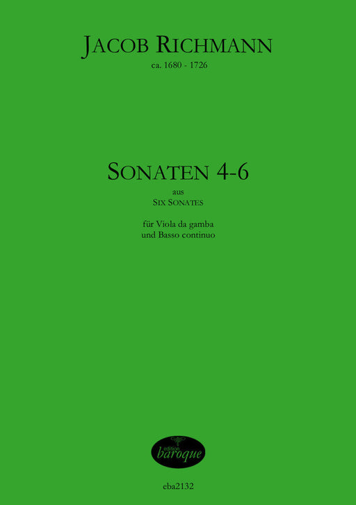 Richmann: Sonatas 4-6 for Viola da Gamba and Basso Continuo