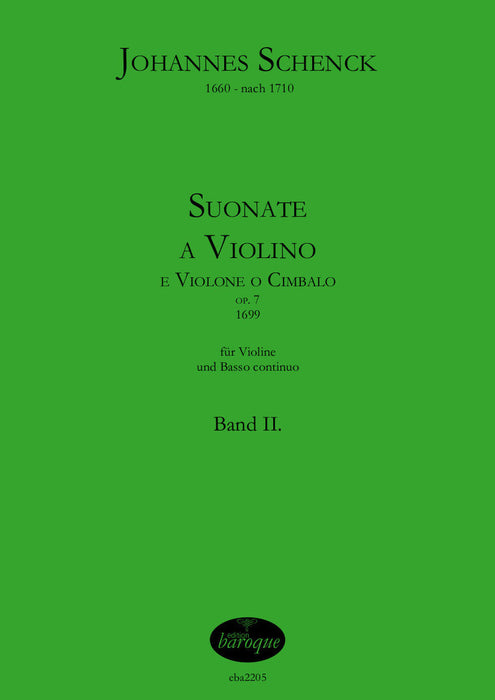 Schenck: Works for Violin and Basso Continuo Op. 7, Vol. 2