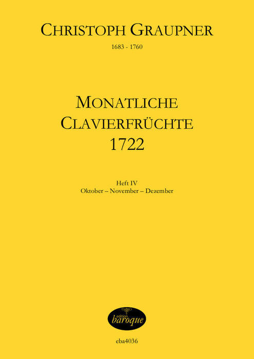 Graupner: Monatliche Clavirfrüchte 1722, Vol. 4