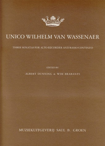 van Wassenaer: 3 Sonatas for Treble Recorder and Basso Continuo